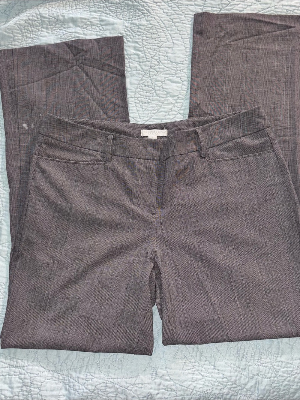 New York & Company Black and Gray Glen Plaid Skirt